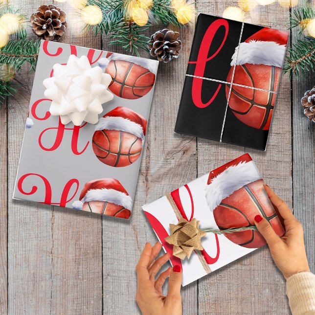 Feuille De Papier Cadeau Ho Ho Ho Christmas Basket (Créateur téléchargé)