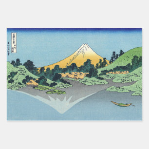Feuille De Papier Cadeau Hokusai - Le Mont Fuji reflète le lac Kawaguchi