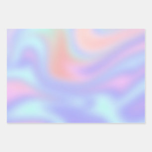 Feuille De Papier Cadeau Holographique Iridescente coloré Pastel
