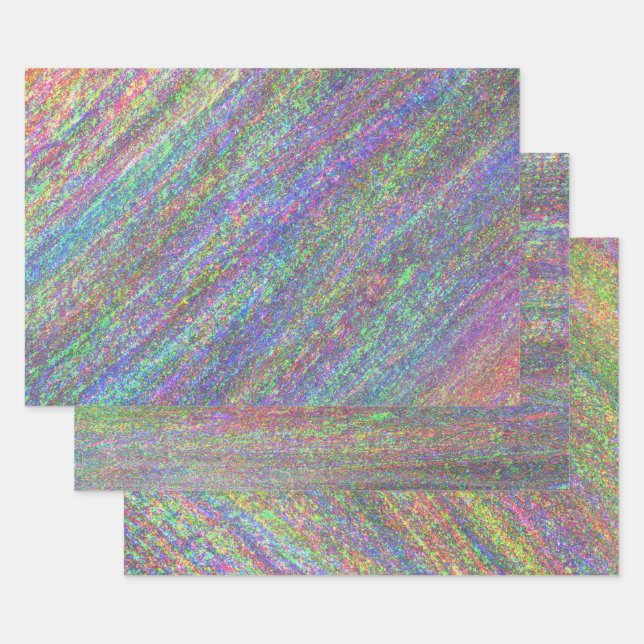 Feuille De Papier Cadeau Holographique moderne élégante Pastel Rainbow Part (Lot)
