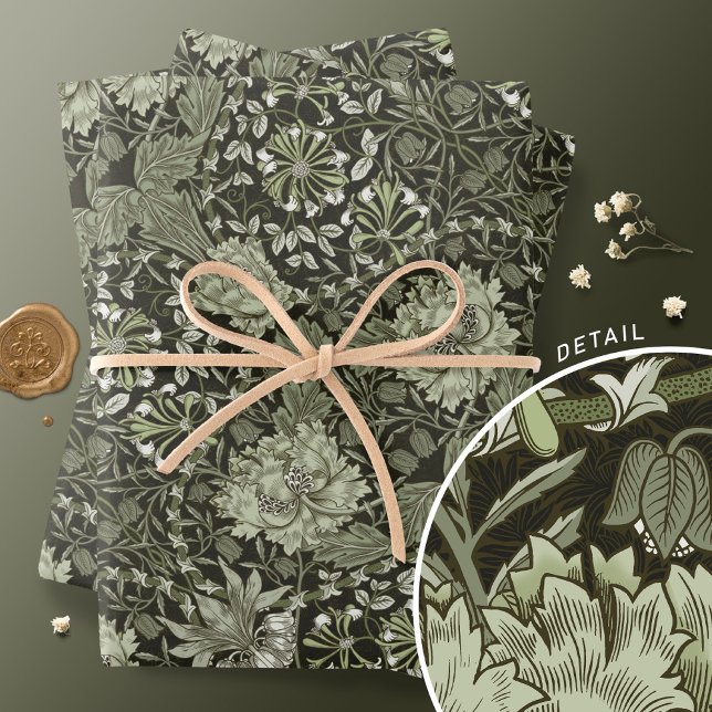 Feuille De Papier Cadeau Honeysucké Delight William Morris Larkspur (Créateur téléchargé)