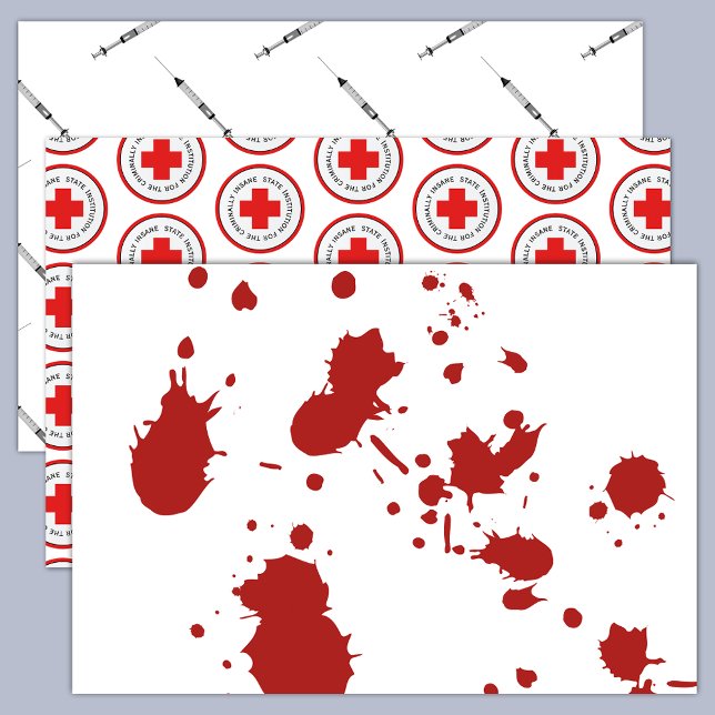 Feuille De Papier Cadeau Hôpital psychiatrique d'asile fou Spatter de sang (Créateur téléchargé)