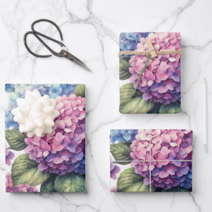 Feuille De Papier Cadeau hortensia fleurs d'été floral jardin botanique