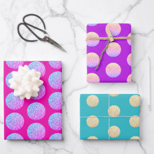 Feuille De Papier Cadeau Hot Girl rose scintillant Pois fête