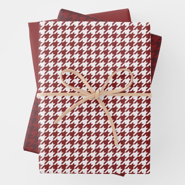 Feuille De Papier Cadeau Houndstooth de vacances (En situation)