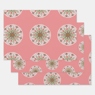 Feuille De Papier Cadeau Houx de fêtes