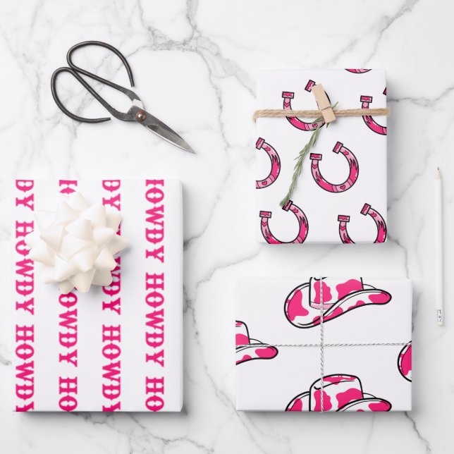 Feuille De Papier Cadeau Howdy Cowgirl Disco Dernier Rodéo Bachelorette (Recto)