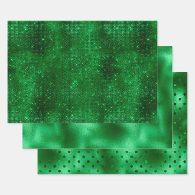 Feuille De Papier Cadeau Huile verte (Lot)