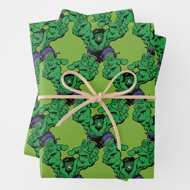 Feuille De Papier Cadeau Hulk Retro Grab (En situation)