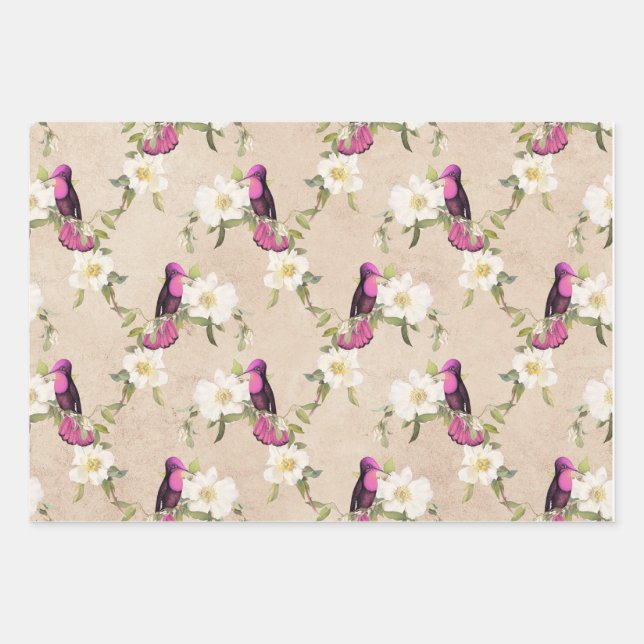 Feuille De Papier Cadeau Humming Birds Series Design Cinq (Devant)