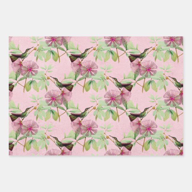 Feuille De Papier Cadeau Humming Birds Series Design Four (Devant)
