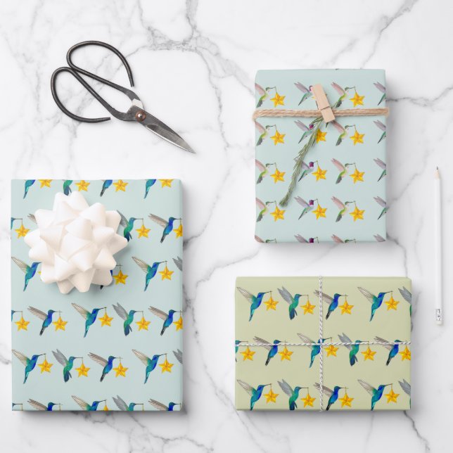 Feuille De Papier Cadeau Hummingbird Holidays (Recto)