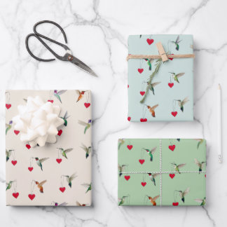 Feuille De Papier Cadeau Hummingbird Valentine's