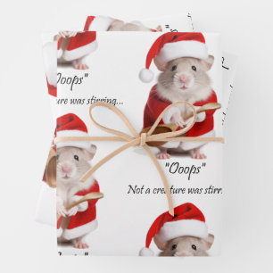 Feuille De Papier Cadeau Humour de Noël pas une créature remuait la souris