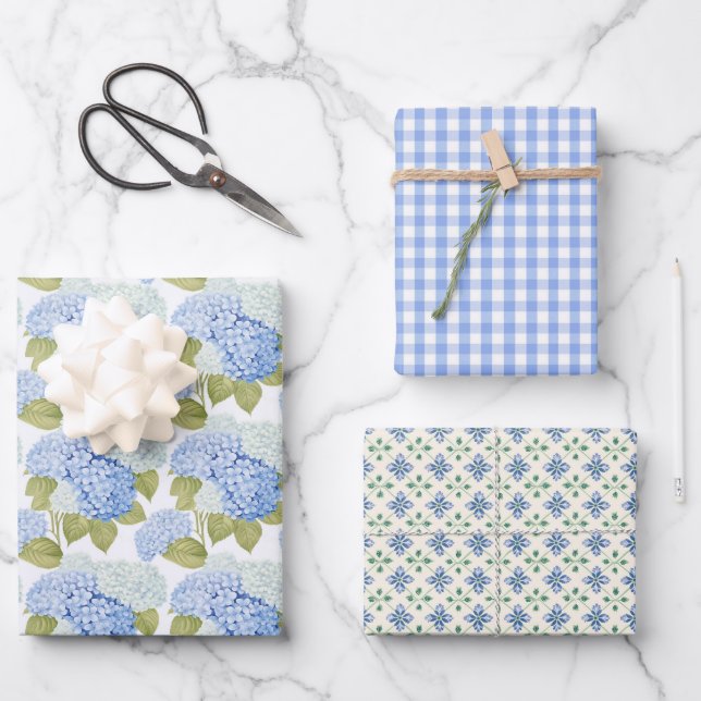 Feuille De Papier Cadeau Hydrangea Garden Charme 3 (Recto)