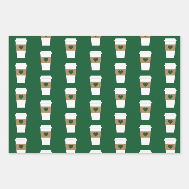 Feuille De Papier Cadeau I Love Coffee Coffee Disposable Cup (Devant)