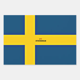 Feuille De Papier Cadeau I Love Stockholm