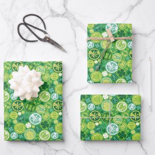 Feuille De Papier Cadeau Icônes des Vengeurs & motif de trèfles