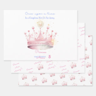 Feuille De Papier Cadeau Il était une fois, anniversaire de la princesse