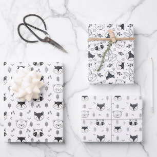 Feuille De Papier Cadeau Illustration de mignon animal