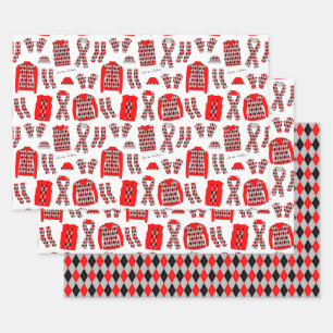 Feuille De Papier Cadeau Illustration des Jacquards en rouge