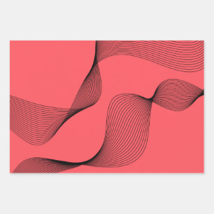 Feuille De Papier Cadeau Illustration ondulée moderne, élégante, tendanc