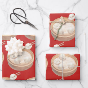Feuille De Papier Cadeau Illustration Xiao Long Bao Cute