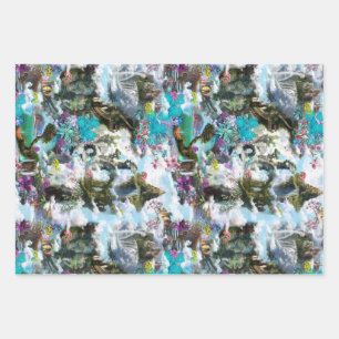 Feuille De Papier Cadeau Imaginaire Autres mondes dans les nuages Moyen