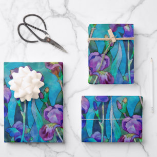 Feuille De Papier Cadeau Imaginaire Irises