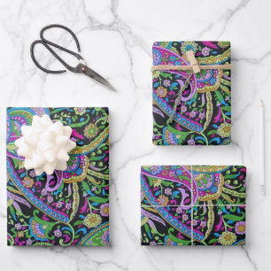 Feuille De Papier Cadeau Imaginaire Paisley