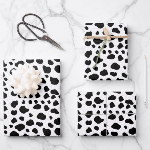 Feuille De Papier Cadeau Impression De Vache, Motif De Vache, Spots De Vach