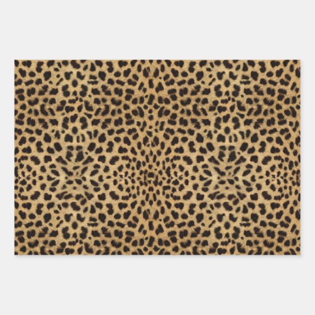 Feuille De Papier Cadeau Impression Motif Leopard Spot (Devant)
