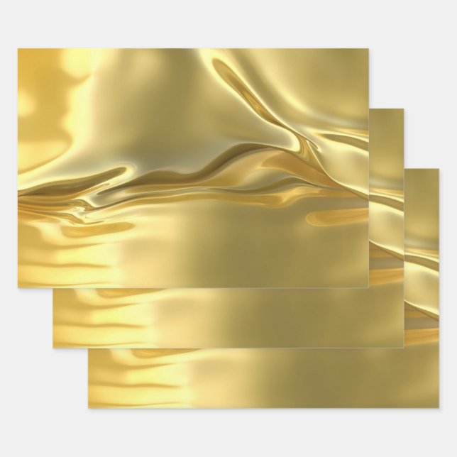 Feuille De Papier Cadeau Impression numérique Liquide Gold (Lot)
