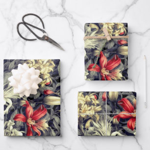 Feuille De Papier Cadeau Impression subtile de chèvrefeuille sauvage aux co