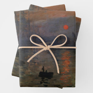 Feuille De Papier Cadeau Impression Sunrise de Claude Monet, Art Vintage
