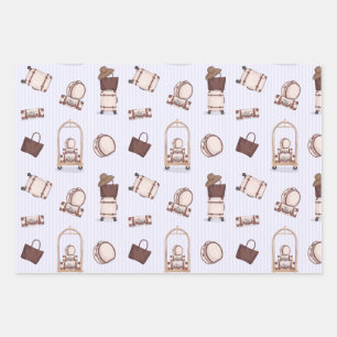 Feuille De Papier Cadeau Impression vacances aventure voyage