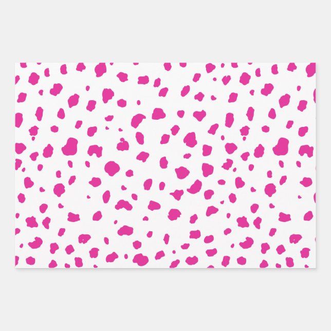 Feuille De Papier Cadeau imprimé de vache rose pastel (Devant)