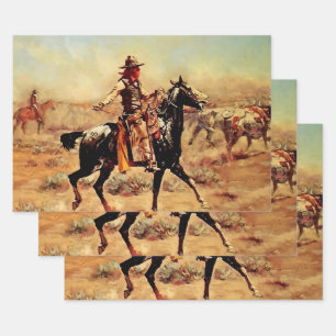 Feuille De Papier Cadeau "In the Alkali" Western Art by Charles M Russell