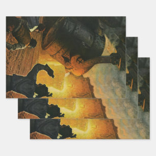 Feuille De Papier Cadeau Industrie vintage, Fabrication d'acier