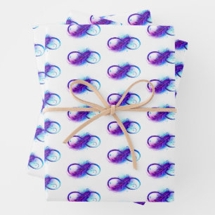 Feuille De Papier Cadeau Infinity with purple feather