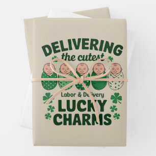 Feuille De Papier Cadeau Infirmière Labor & Delivery Lucky Charm Shamrock 