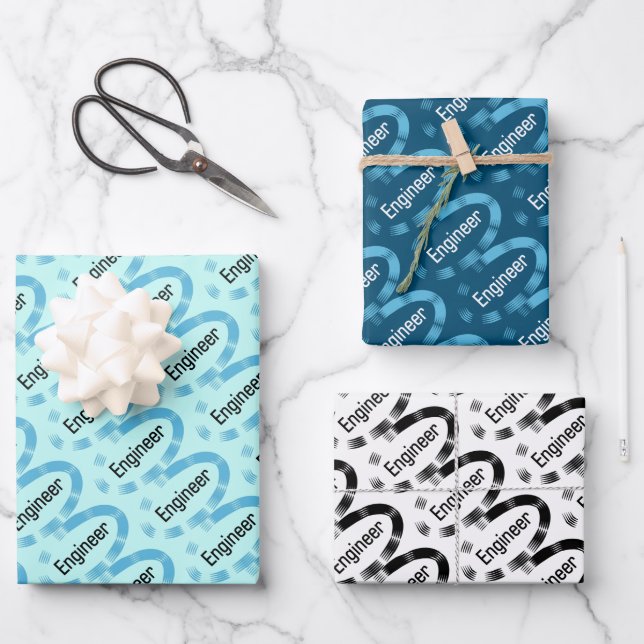 Feuille De Papier Cadeau Ingénieur Oval (Recto)