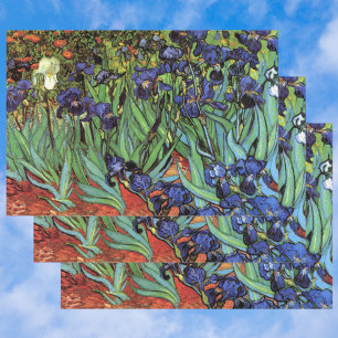 Feuille De Papier Cadeau Iris de Vincent van Gogh, Art ancien de jardin