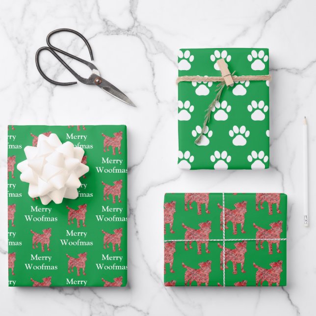 Feuille De Papier Cadeau Jack Russell Terrier Chien Silhouette Gerry Woofma (Recto)