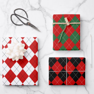 Feuille De Papier Cadeau Jacquard preppy Tartan Diamond Plaid