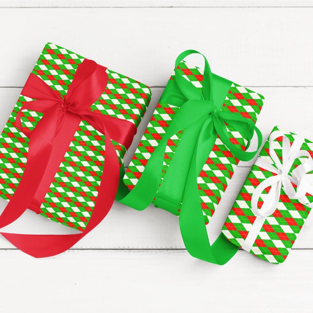 Feuille De Papier Cadeau Jacquard Rouge Et Vert Noël (Créateur téléchargé)