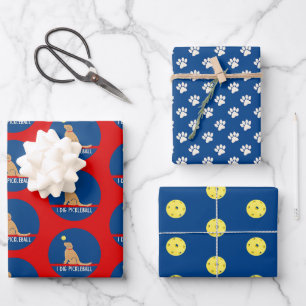 Feuille De Papier Cadeau J'Ai Creg Pickleball Golden Dog Envelopper Cadeau