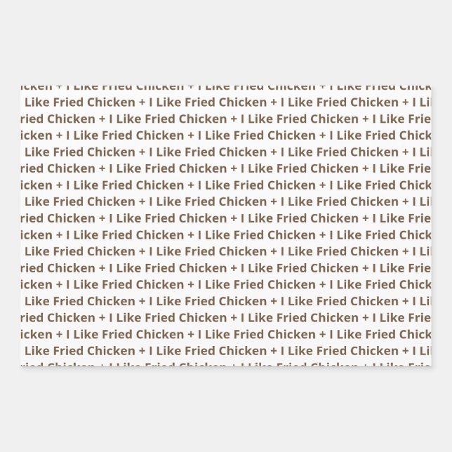 Feuille De Papier Cadeau J'Aime Le Poulet Frit (Devant)