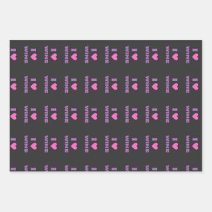 Feuille De Papier Cadeau J'Aime Le Vin, J'Aime Le Vin