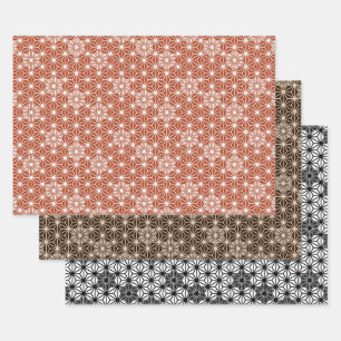 Feuille De Papier Cadeau Japonais Asanoha motif, Neutres